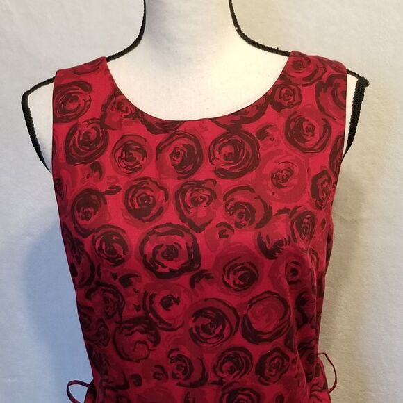 People Tree Med (Uk 14) Dress 100% Organic Cotton Roses Fit Flare Preppy Boho - Picture 4 of 13